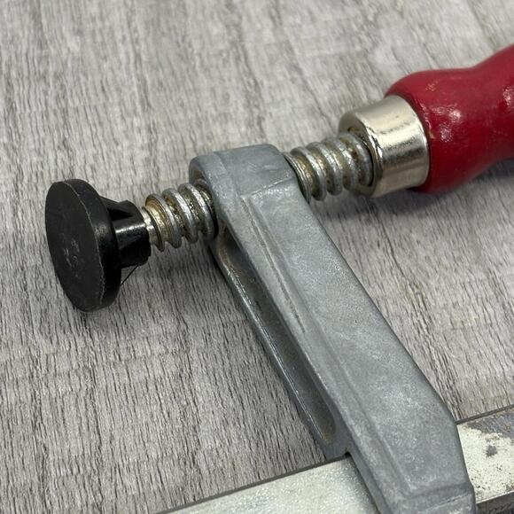 Vintage German Made Sliding Bar Clamp Red Wood Handle Made in Germany Tool - Picture 10 of 13